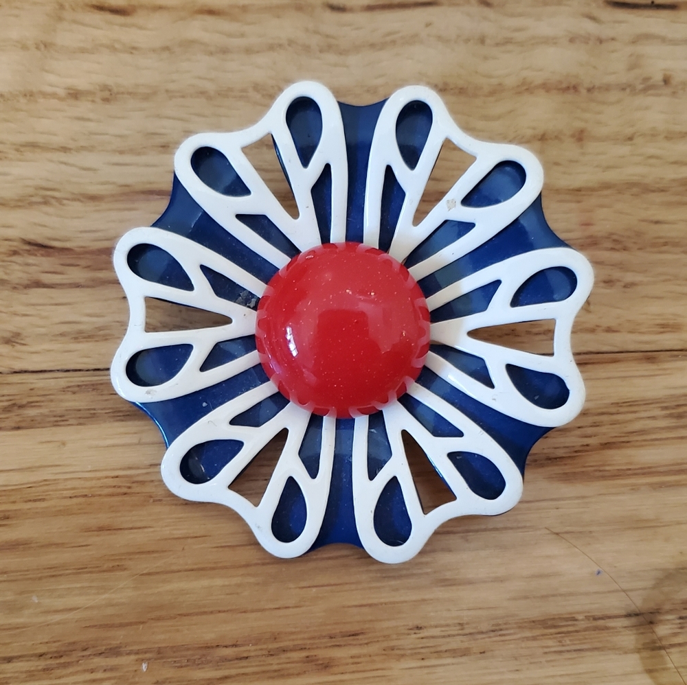 summer vintage enamel flower pin brooch lot daisy - Picture 4 of 8